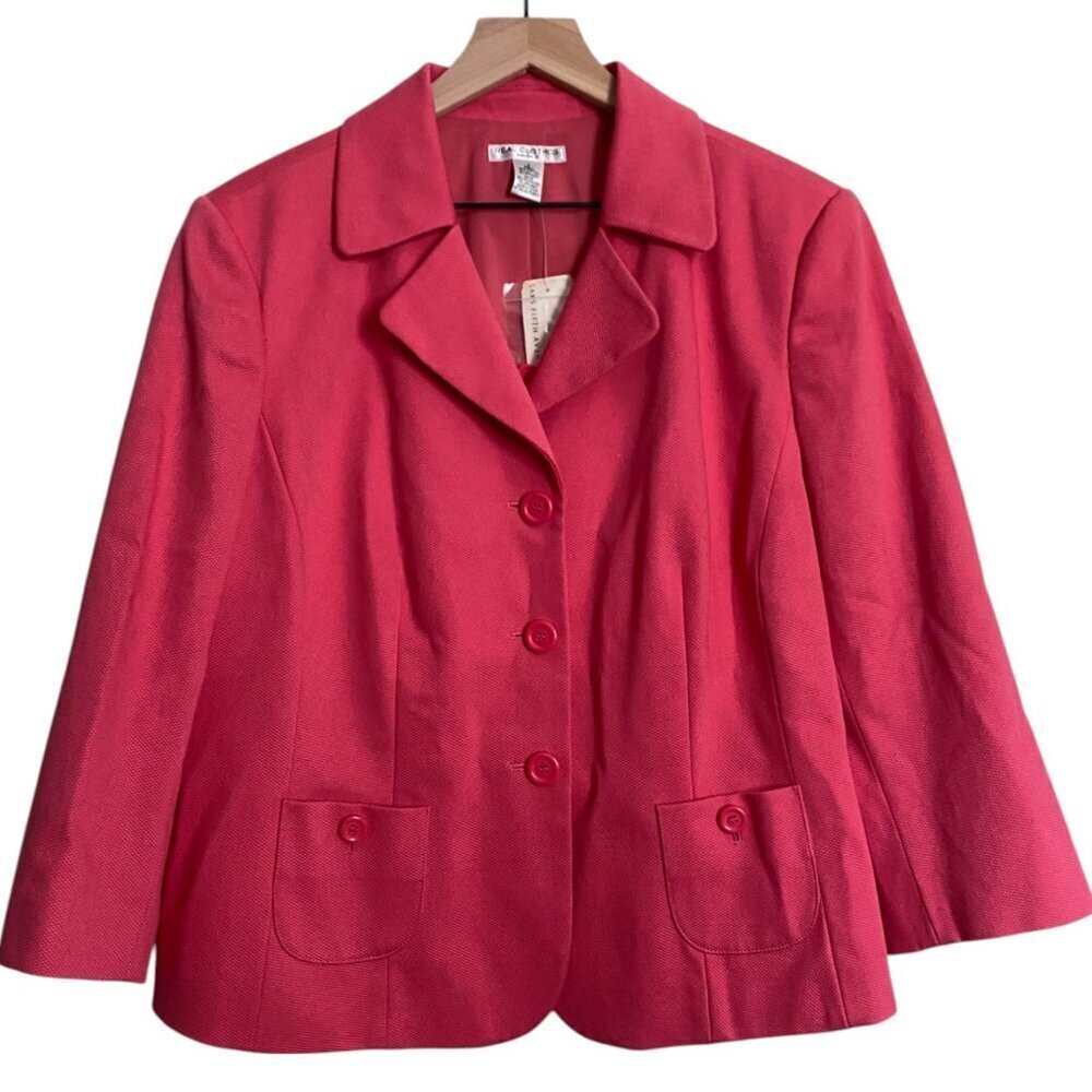 Vintage NWT Salon Z Pink Cotton Blazer Size 14